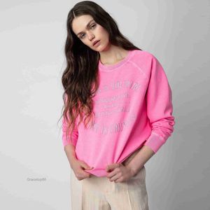 Dames hoodies sweatshirts 23SS Zadig Voltaire topontwerper sweatshirt mode hoodie klassieke stijl letters rond nek casual dames fleece pullover sweate 8ymx