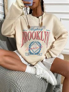 Sweats swetshirts aventure pour femmes Brooklyn New York pour femmes swshirts Tendance de la personnalité Allmath Vintage Casual Tops Female Long Manches T24022