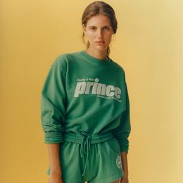 Dames Hoodies Sweatshirts Herfst en winter Noord-Amerikaanse niche klassieke grote letter print katoen groen dames sweatshirt met ronde hals 230904