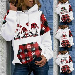 Sudaderas con capucha para mujer Sudaderas Navidad Mujer Sudadera 2021 Invierno Femme Tops Otoño Tallas grandes Raya de manga larga Camisa con cremallera Señoras Casual JerseyL23101