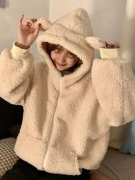 Sweats à capuche pour femmes Sweatshirts Deeptown Sweet Kawaii Bear Zip Up Hoodies Femmes Japonais Harajuku Mignon Oreille Étudiant Sweat À Capuche Automne 231208