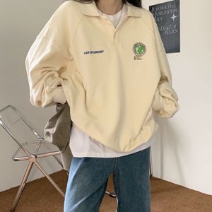 Sweats à capuche pour femmes Sweats Deeptown Vintage surdimensionné décontracté Harajuku Top Preppy mode coréenne femme polo pulls mignon Streetwear Allmatch 230327