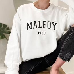Dames hoodies sweatshirts Draco Malfoy 1980 dames sweatshirt vrouwen mannen hoodie lange mouw losse herfst crewneck sweatshirts harajuku kleren 230216