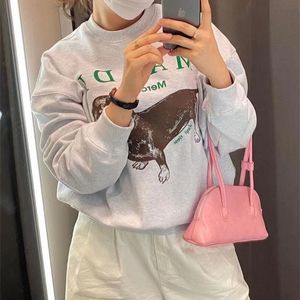 Womens Hoodies Sweatshirts Fall Green Floral Print Sweatshirt Loose Casual Pullover Sweatshirt 230328