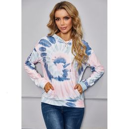 Womens Hoodies Sweatshirts Fall Gedrukt TieDye Hooded Sweatshirt Lange mouw Losse Mode Em 230725