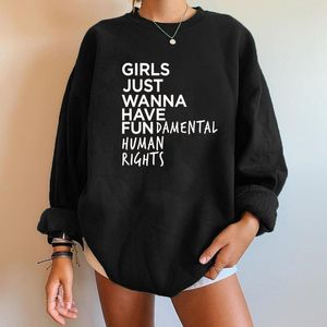 Sweats à capuche pour femmes Sweat-shirts féministe féminisme femmes filles veulent juste avoir les droits fondamentaux de l'homme lettre imprimer Dropshoulder Tops 230301