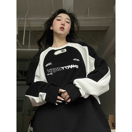 Sudaderas con capucha para mujer HOUZHOU Vintage Y2k Sudadera Streetwear Mujeres de gran tamaño Estética Estilo coreano Jersey Hippie Diseñador Kpop Moda 230327