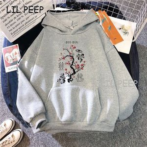 Dames hoodies sweatshirts inkt schilderij kersenbloesem grappige print sweatshirt oversized hoodie mode casual kawaii stijl esthetische kleding 230227
