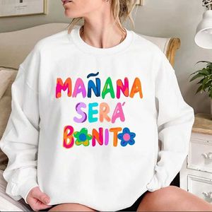 Sweats à capuche pour femmes Sweatshirts Karol G Album Sweat-shirt Womens Manana Sera Bonito Crewneck Sweatshirt La Bichota Tricoted Aesthetic Street Street Clothing Womens Tissu