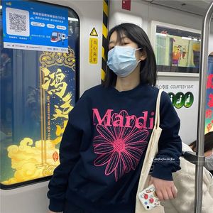 Dames Hoodies Sweatshirts Korea Mardi Vrouwen Trui Mode Casual Losse Suower Print Leuke Straat Haruku Paar Hoodie 230710