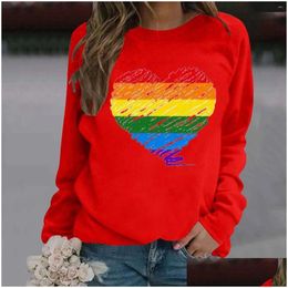 Sweats à capuche pour femmes Sweatshirts à manches longues légères Sweatshirt décontracté Imprimé à la mode Top à sweat à sweat pour la fille quotidienne 12 Dro Dhbjg