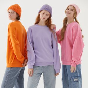 Sweats à capuche pour femmes Sweatshirts Metersbonwe Femmes écouteur Hiver Femme Sweat Épais Tricot Plus Velours Bottoming Shirt Couleur Unie Pull 230808