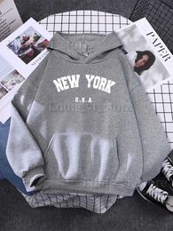 Dames Hoodies Sweatshirts New York City USA Gedrukt Dames Sweatshirt Oversized Zak Straat Pullover Allmath Eenvoudige Sportkleding Zacht Casual Vrouwelijke Hoodies T24022