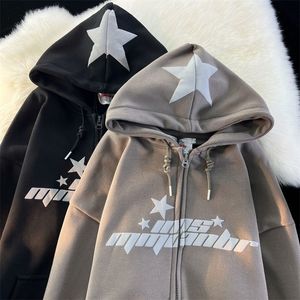 Dames hoodies sweatshirts star print hoodies dames y2k street hiphop rits sweatshirt paar losse kasjmier hoodie vidan unisex casual jas dames 230320