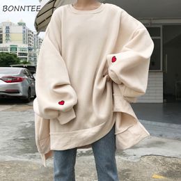 Sweats à capuche pour femmes Sweatshirts Sweatshirts Femmes Harajuku Tendance Solid Oneck Élégant Pull Étudiants Style Long À Manches Longues Dames Vêtements Chic 230207