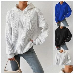Dameshoodies Sweatshirts Getextureerd sweatshirt Hoodie Mode Droplevering Kleding Kleding Otwrw