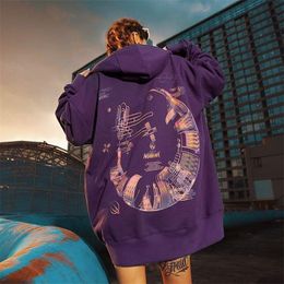 Dames hoodies sweatshirts trendy merk hiphop paar dragen katoenen trui vrouwen losse Koreaanse versie ins casual cooded high street hoodie 220909