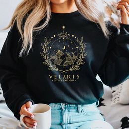 Womens Hoodies Sweatshirts Velaris Sweatshirt Een Hof van Doornen en Rozen Sarah J Maas Hoodie Nacht Trui City Starlight SJM 230906