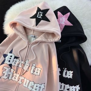 Dames Hoodies Sweatshirts Vintage Zip Up Hoodie Vrouwen Y2K Kawaii Harajuku Kleding Volledige Gothic Web Sweatshirt Hip Hop Grunge Oversized Jas Jas tops 230802
