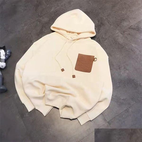 Sweatshirts sweats à capuche pour femmes Ajouter une broderie en cuir collégial en cuir sweat à sweat en peluche pour hommes et wome dhvsj