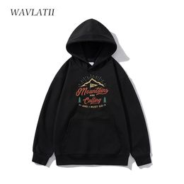 Sweats à capuche pour femmes Sweats WAVLATII Noir Cool Hoodies pour femmes American Retro Imprimé Tops surdimensionnés Lady Kaki Streetwear Vêtements à manches longues WH2307 230729