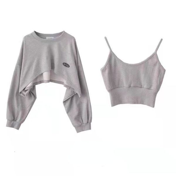 Sweats à capuche pour femmes Sweatshirts Femmes Couleur Unie Oneck À Manches Longues Sweat À Capuche Mode Dames Streetwear Slouch Pull Jumper Tops 230727