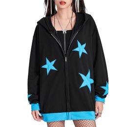 Sweats à capuche pour femmes Sweatshirt GRUNGE SPART GRUNGE Y2K FEMMES STAR INSTRAUTS LONGES CHOOD COODED TOPS CYBER PUNK Gothic Clothing Streetwear 230817