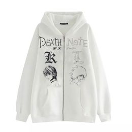 Dames Hoodies Sweatshirts Rits hoodie death note kawaii directe verkoop Harajuku y2k jas ongedefinieerd kpop lange mouw kawaii kleding dames jack 230113BA2M