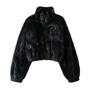 Femmes veste 2023 laine vers le bas manteaux femme épais vestes en peluche coupe-vent manches longues avec lettres Budge manteau S-L