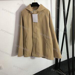 Veste Femme Designer Coupe-Vent À Capuche Dos Logo Brodé Lâche Cape Version Trench-Coat Vêtements De Haute Qualité