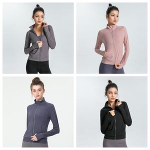 Womens Jacket New Look Ladies Clothes High Neck Slim Fit Ribbed Zip Up Athletic Running Jacket with Thumbholes