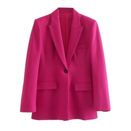 dames jas enkele knop solide kleur blazer jas vintage lange mouw vrouwelijke bovenkleding chique femme korte rok 220811