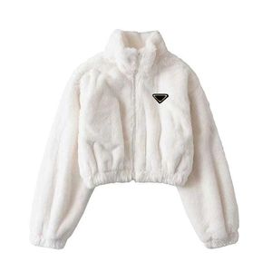 Veste pour femmes en laine thermiques femme femme épais vestes en peluche, manches longues avec des lettres Budge Coat S-L