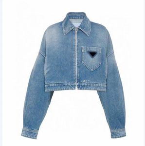 Femmes Vestes Denim Manteau Laver Bleu Designer Femmes Bouton Lettres Chemises Femme Designer Vestes Distress Jeans S-XL