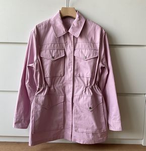 Damesjacks Modemerk 100% katoenen spijkerjack Roze Casual Outsear Designer voor vrouwen 230815