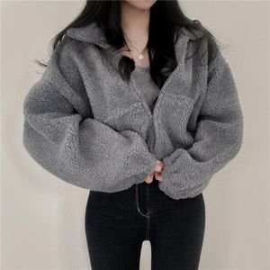 Vestes pour femmes automne et hiver, ample, couleur unie, manteau Cardigan à fermeture éclair, 231123