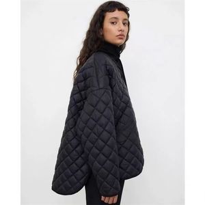 Vestes d'hiver en coton pour femmes, manteau toteme avec étiquette, Texture diamant, conception de boutons, ample, col rond, 2210192635610