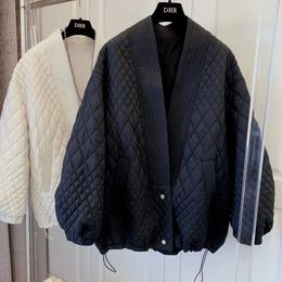 Chaquetas para mujer a cuadros abrigo acolchado de algodón sencillo para mujer estilo coreano elegante Parka de plumón chaqueta de primavera para mujer invierno 231123