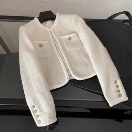 Damen Jacken Frau Mäntel Tweed Herbst Frühling Stil Slim für Dame Jacke Designer Mantel E132