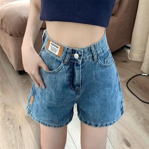 Womens Jeans 2023 Zomer Y2K Harajuku Hoge Taille Baggy Jean Shorts Voor Vrouwen Casual Street Style Zakken Loose Fit Blauw denim