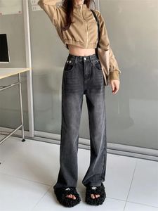 Dames jeans baggy grijze vrouwen broek vintage vrouw hoge taille streetwear denim Koreaanse mode vrouwelijke kleding kleding