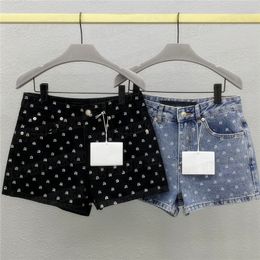 Femmes Jeans Designer Denim Shorts Lettre Strass Pantalon Design Sexy Dames Été Pantalon Court Vêtements