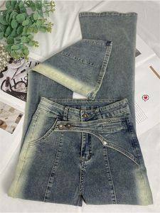 Jeans pour femmes élégant jean évasé femme basse taille stretch coton pantalon denim vintage streetwear y2k mode jean femelle ching 230311