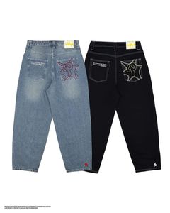 Dames jeans borduurwerk recht wideleg heren en streetwear harajuku letters casual eenvoudige baggy y2k broek 230530