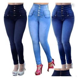 Femmes Jeans Taille Haute Slim Stretch Skinny Crayon Dames Pantalon Colombien Pour Drop Livraison Vêtements Vêtements Otccg