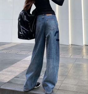 Dames jeans high-tailed ontwerper rechtstreekse doorblaas in het wide been show dunne vrouwen casual broek jeans dames 8MWC