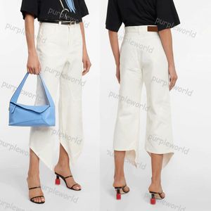 Damesjeans met onregelmatig ontwerp, hoge taille, dunne, bijpassende slanke, casual witte micro cropped denimbroek