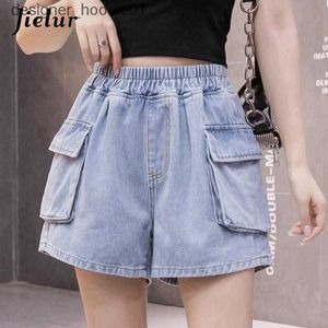 Damesjeans Jielur Blue High Taille Jean Fashion Summer Seksuele coole vrouwen denim shorts zakken shorts shorts femme short jeans hipster s5xl maat c240413