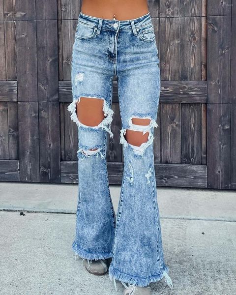 Jeans pour femmes en bleu clair sexy skinny stilly streamift broute nole pantalon denim dame vêtements filles pantalon serré y2k streetwear