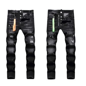 Jeans Jeans Men Diseñador de hombres Jean Jean Black Skinny Slim Fit pantalones Fashion Biker Moto Legal de moda Hip Hip Zipper pantalones